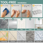 Veken Shower Caddy 3-Pack, Advanced Rustproof Design, No Drilling Adhesive - Image 6