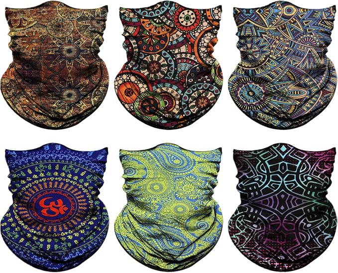 Venswell Neck Gaiter Face Mask Men Women, Seamless Bandana Rave Face Cover - Image 2