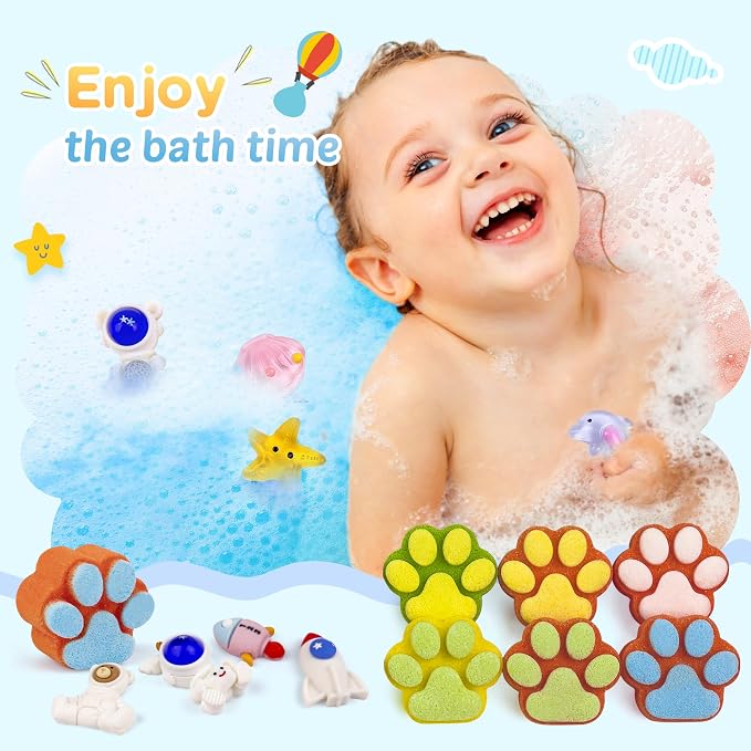 Bath Bombs for Kids with Surprise Inside, 32 Pack Paw Bath Bombs with Toy - Image 6