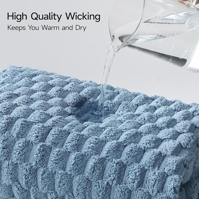 REDKISS 4 Pack Blue Microfiber Bath Towels - Image 5