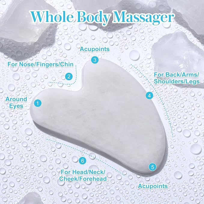 Guasha Tool for Face: White Jade Gua Sha Facial Tools - Image 4