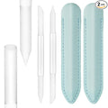 2Pcs Glass Cuticle Pusher with Leather Case, Dual Ended Cuticle Remover Tool by Unknown