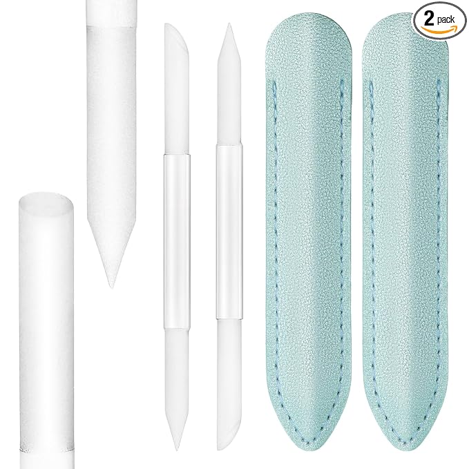 2Pcs Glass Cuticle Pusher with Leather Case, Dual Ended Cuticle Remover Tool by Unknown