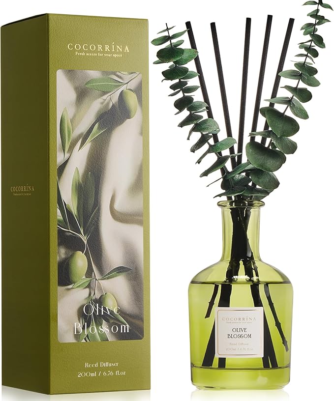 COCORRÍNA Olive Blossom Reed Diffuser – 6.76 oz Essential Oil by COCORR%C3%8DNA