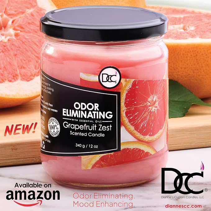 Grapefruit Zest Odor Eliminating Highly Fragranced Candle - Image 4