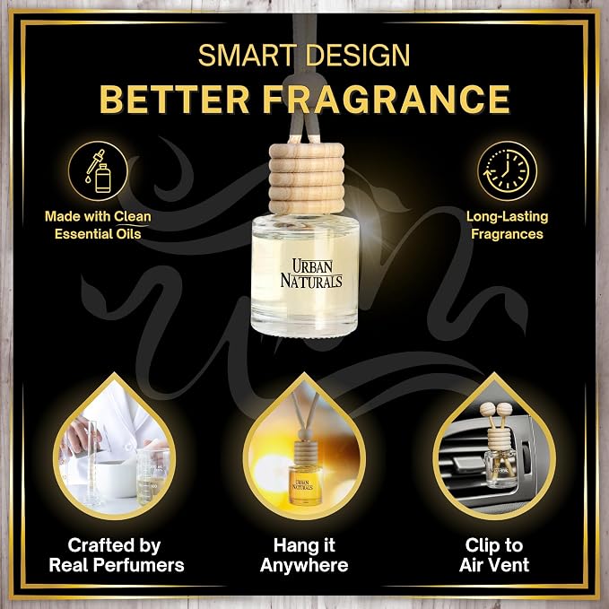 Urban Naturals Car Air Freshener Smoked Vanilla Scent Diffuser, Long Lasting - Image 5