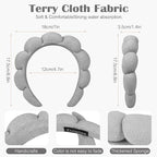Ztomine Spa Headbands for Washing Face or Facial, Terry Cloth Headband Wash - Image 3