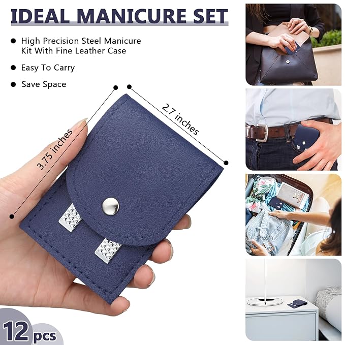 Geosar 12 Sets Manicure Set Bulk Nail Clippers Pedicure Kit Stainless Steel - Image 2
