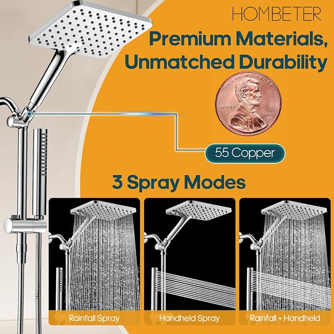 Filtered Shower Head with Handheld Spray Combo High Pressure Rain Shower Head - Image 4