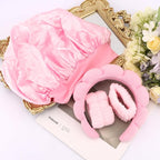 Pink Headband Hair Bonnet For Sleeping Shower Cap For Women Reusable Waterproof - Image 5
