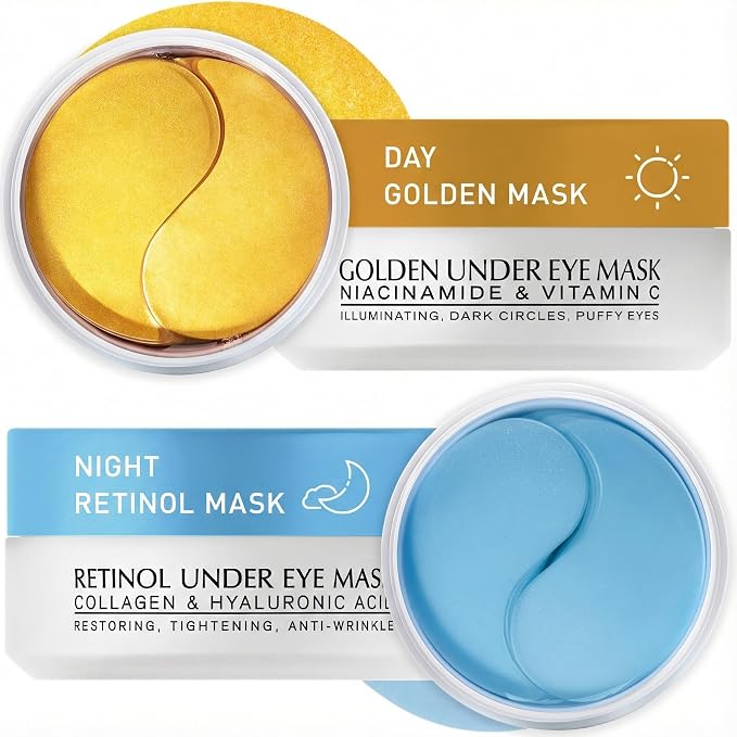 Under Eye Patches Kit: 120 Pcs Retinol & Golden Gel Eye Mask by ENASKINNATURALS