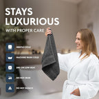 White Classic Luxury Dark Gray Hand Towels - Image 5