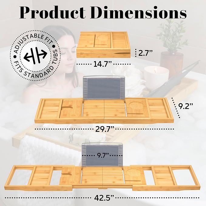Home It Premium Foldable Bathtub Tray - Image 3