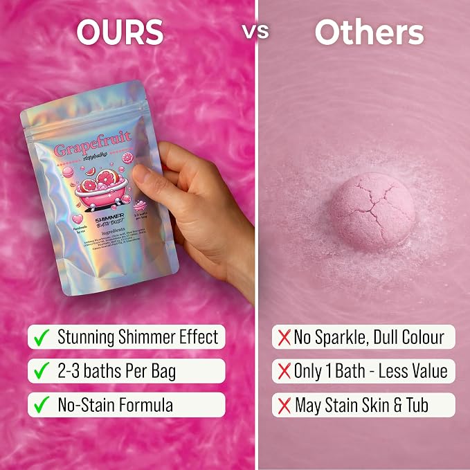 Pink Grapefruit Shimmer Bath Bomb in A Bag - Image 4