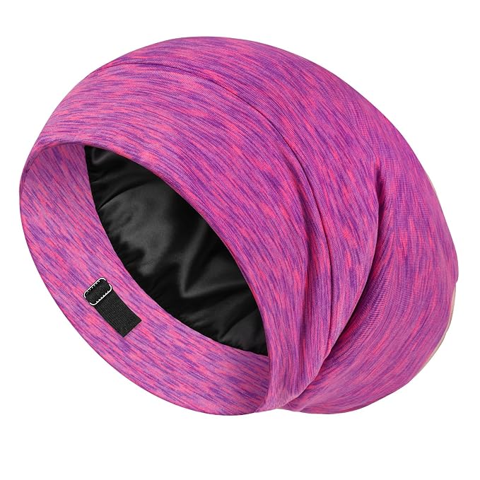 LULUSILK 100% Mulberry Silk Lined Sleep Cap Silk Bonnet by LULUSILK