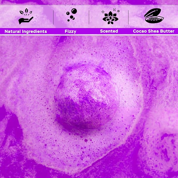 Bath Bombs Gift Set, 6 Large Natural Handmade Fruity & Floral Scent Bubble Bath - Image 9