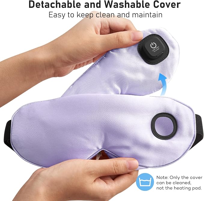 LitBear Heated Eye Mask, Silk Cordless Warm Eye Compress - Image 8