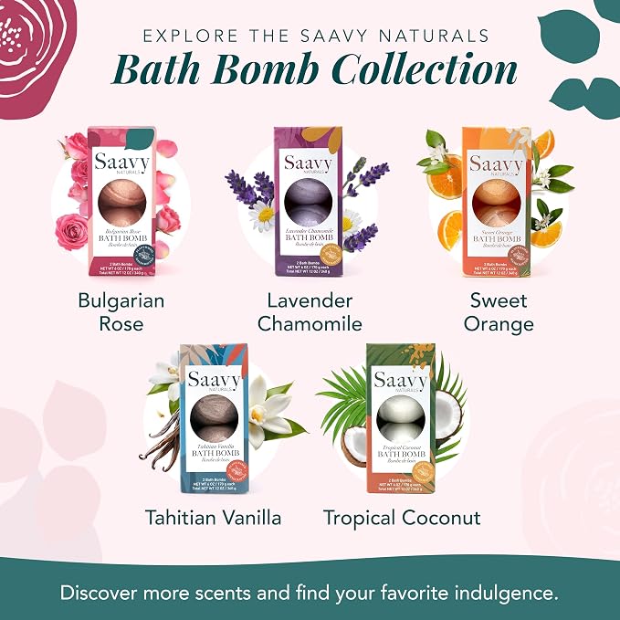 Saavy Naturals Bath Bombs – Relaxing Foaming Fizz Bubbles, Organic Bath Bombs - Image 7