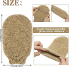 4 Pieces Bath Mitt Loofah Shower Gloves Natural Exfoliating Hemp Scrubbing Mitt - Image 2