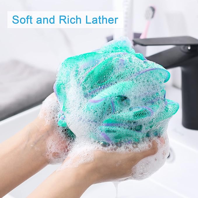 AmazerBath Loofah Sponge 60g/Piece, Exfoliating Bath Sponge Body Scrubber - Image 2