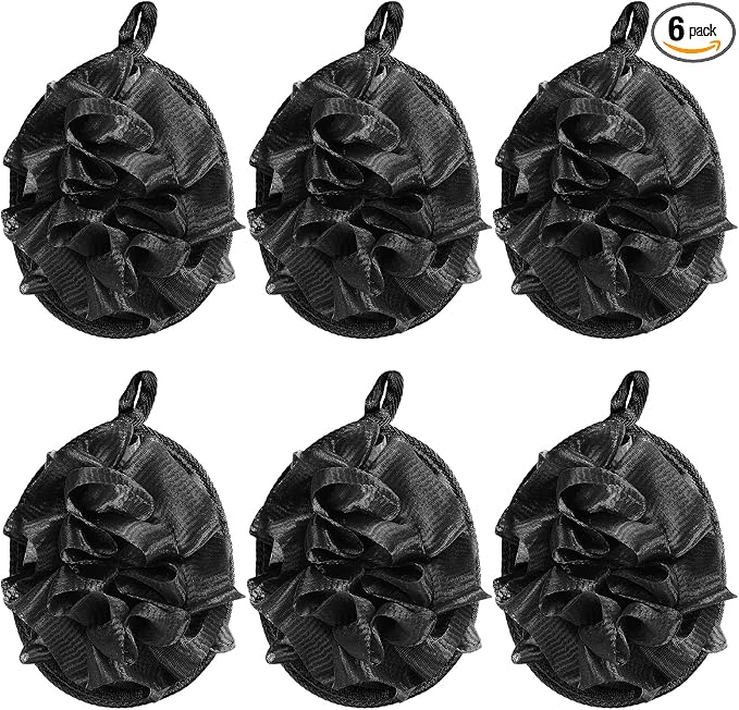 Boao 6 Pcs Bath Shower Pouf Sponge Mesh Pouf Shower Ball Exfoliating Body by Boao