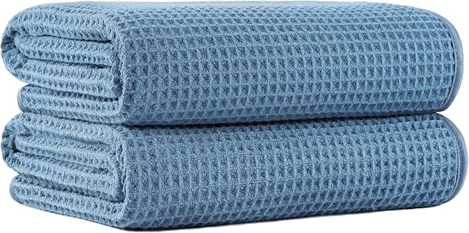 MICROFI New Microfiber Waffle Bath Towels, 2 Pieces, Fast Drying, Lint Free 430 by Unknown