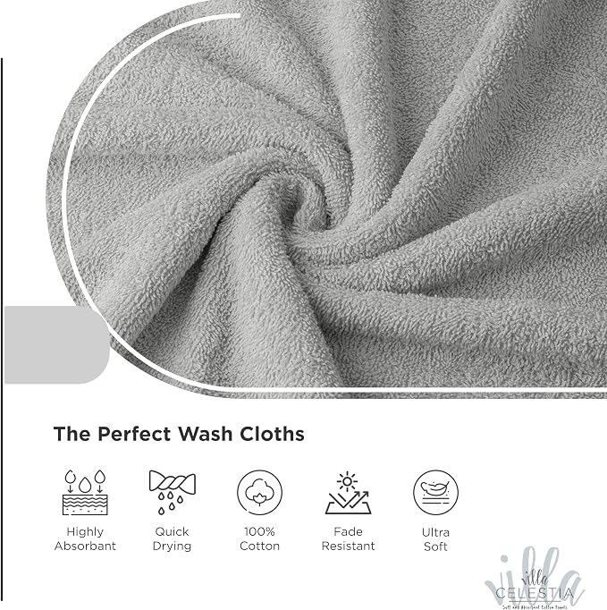 100% Cotton Wash Cloth for face & Body Set of 6, Sustainable, Highly Absorbent - Image 3