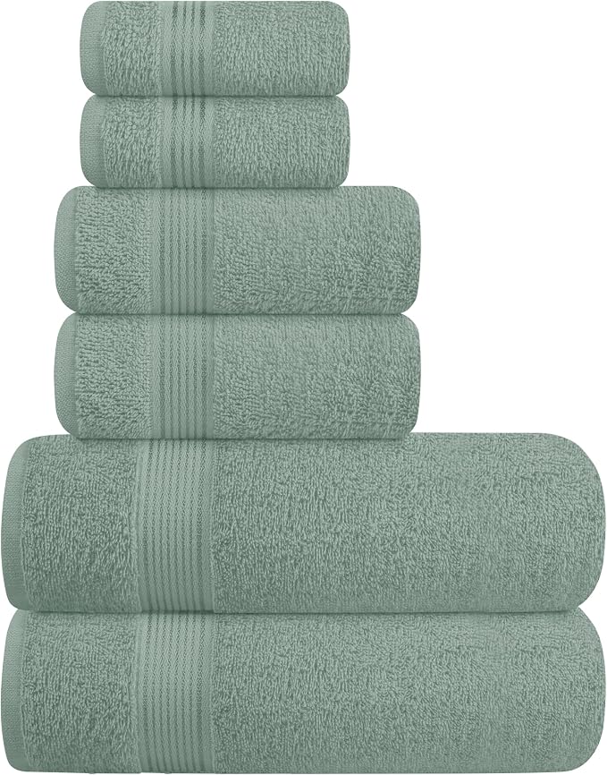Elvana Home Ultra Soft 6 Pack Cotton Towel Set, Contains 2 Bath Towels 28x55 by Unknown