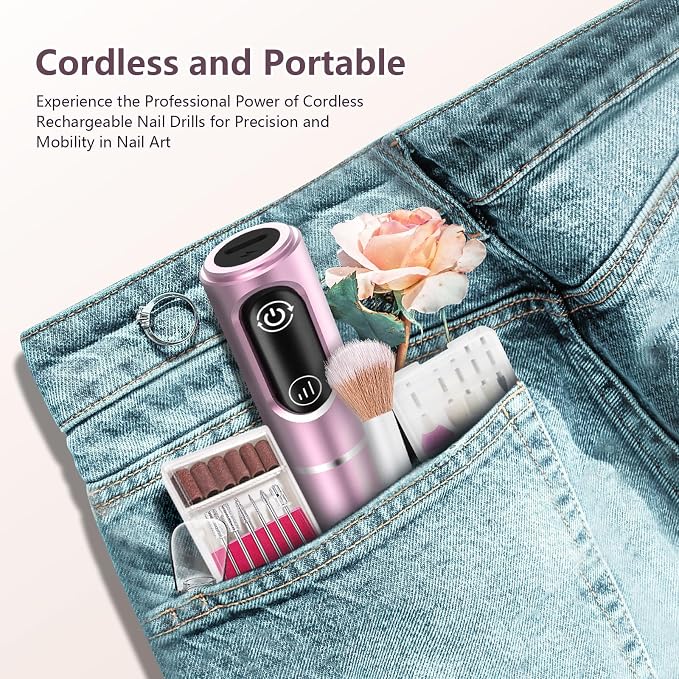 TUOBEO Cordless Nail Drill Electric Rechargeable File Kit, Professional Efile - Image 7