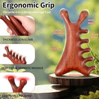 4 in 1 Natural Sandalwood Gua Sha Massage Tool, Face Eye Neck & Body Meridian - Image 5