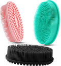 3 Pack Silicone Body Scrubber, Soft Silicone Loofah Exfoliating Body Scrubber by Slergut