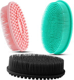 3 Pack Silicone Body Scrubber, Soft Silicone Loofah Exfoliating Body Scrubber by Slergut