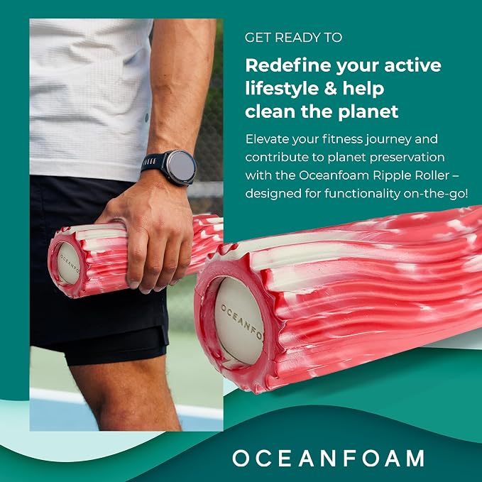 Oceanfoam Ripple Travel Foam Roller Firm Mini Foam Roller - Image 4