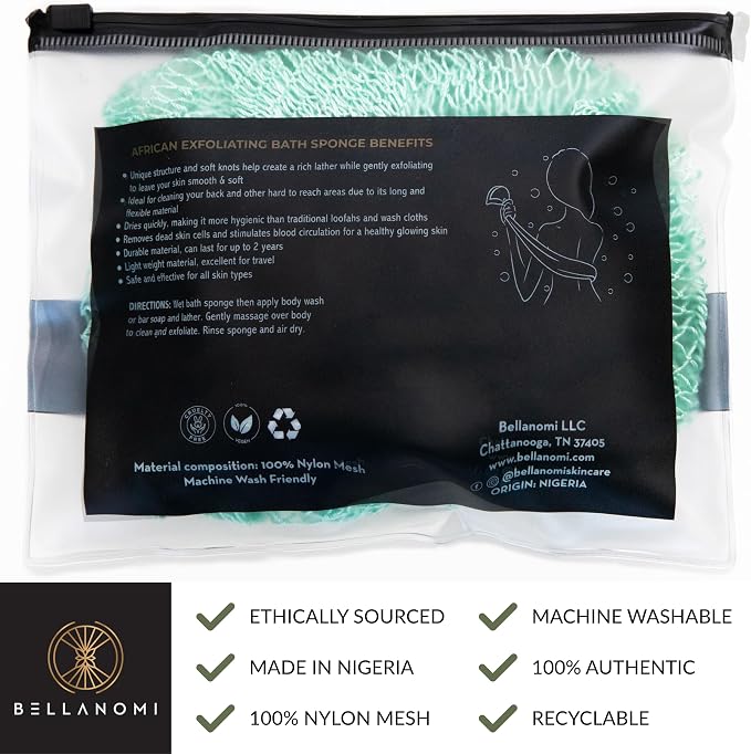 BELLANOMI African Exfoliating Net Sponge, Ethically sourced from Nigeria - Image 4