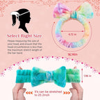 WSYUB Skincare Headband, Tie Dye Color, Soft Coral Fleece, - Image 2