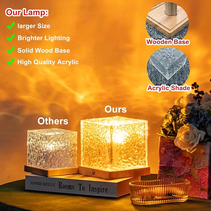 Aurora Ocean Wave Lights Projector No Wiring, Touch Cube Color Changing Light - Image 2
