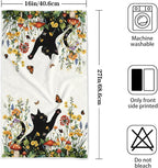 Accnicc 2 Pack Black Cat Bathroom Hand Towels Decorative Spring Floral Dish - Image 7