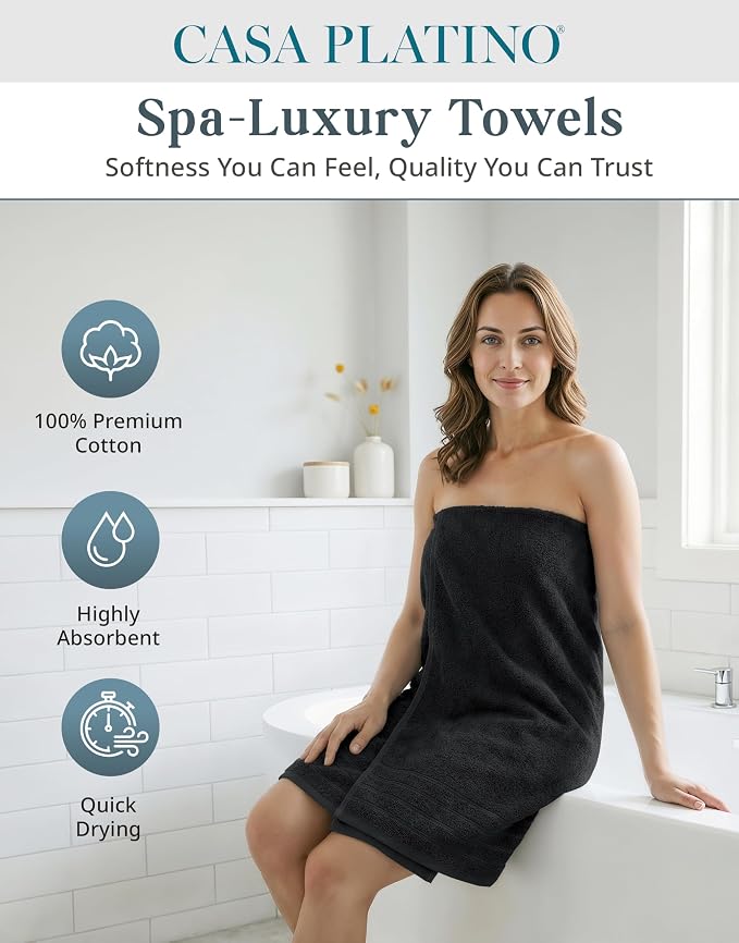 100% Mercerized Cotton Bath Towels Set of 24 - Image 2