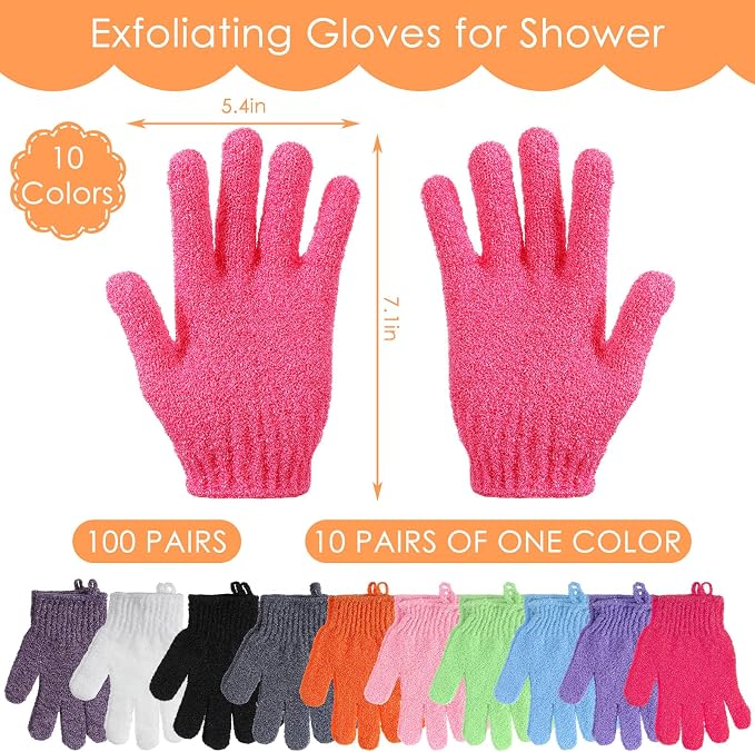 FoldTier 200 Pcs Exfoliating Gloves Bulk - Image 2