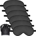 6 Pieces Natural Silk Sleep Mask Soft Eye Mask Adjustable Strap Blindfold by Geyoga