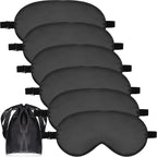 6 Pieces Natural Silk Sleep Mask Soft Eye Mask Adjustable Strap Blindfold by Geyoga
