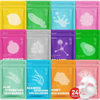 KONEUK 24 Pack Sheet Hydrating Face Masks Skincare, Soothing & Moisturizing by KONEUK