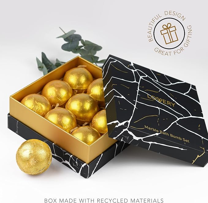 Mothers Day Gifts, 24K Gold Bath Bombs Set, Deluxe Marble Bath Bomb Gift Set - Image 6