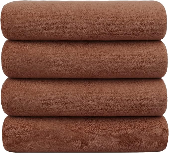 JML Microfiber Bath Towels, Bath Towel 4 Pack 30" x 60", Super Absorbent and by JML