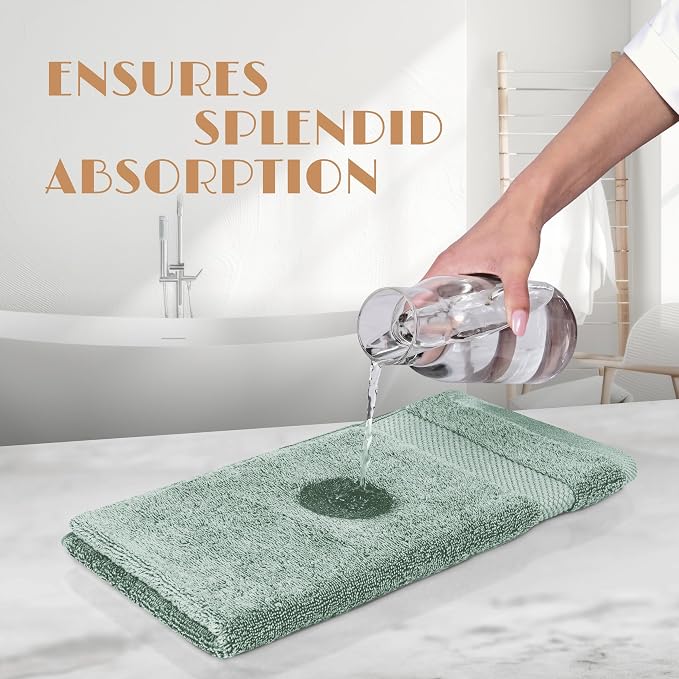 White Classic Green Washcloths Set - Image 5