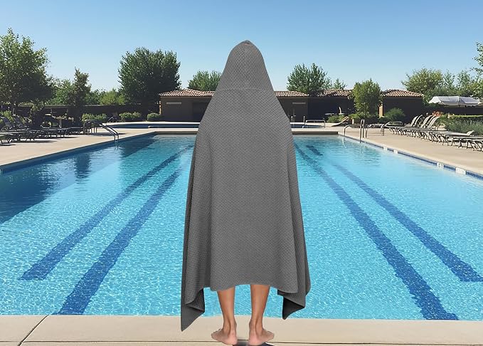 COTTON CRAFT Hooded Bath Towel – Oversized 35 x 70 Waffle Weave Towel - Image 2
