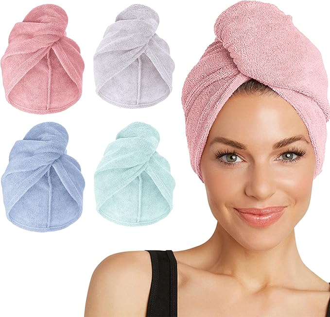 Turbie Twist 4-Pack Microfiber Hair Towel by TurbieTwist