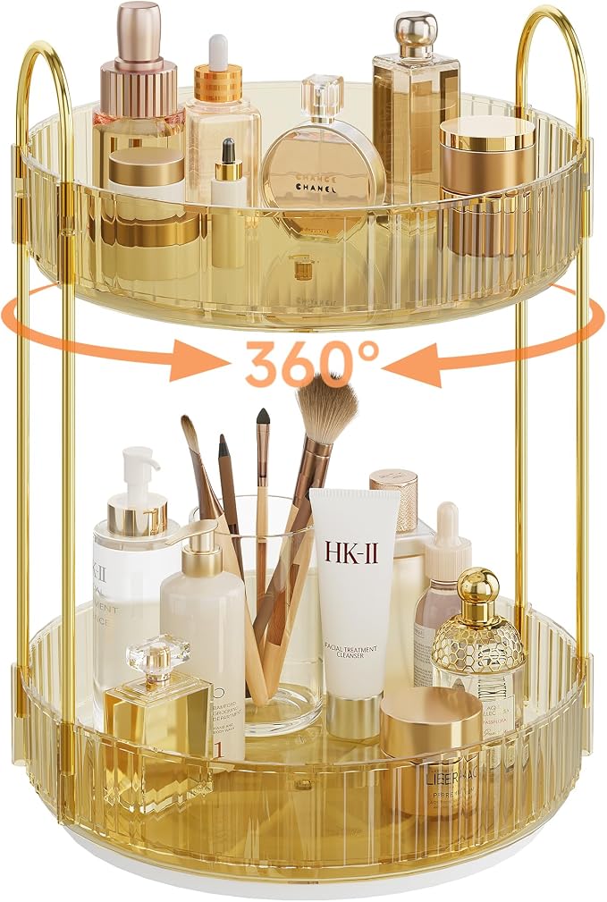 Rotating Makeup Organizer Countertop, Skincare Organizers, Spinning Perfume by Kinkota