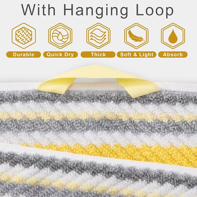 Bath Towels with Hanging Loops, Quick Dry, Absorb & Lightweight, 1 Bath 28"x52" - Image 2