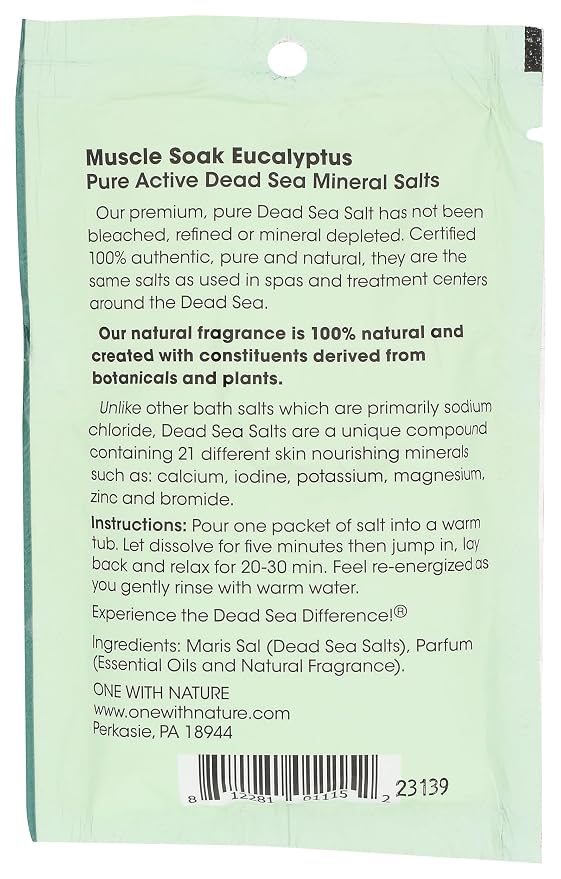 ONE WITH NATURE Eucalyptus Dead Sea Bath Salt Packet, 2.5 OZ - Image 2